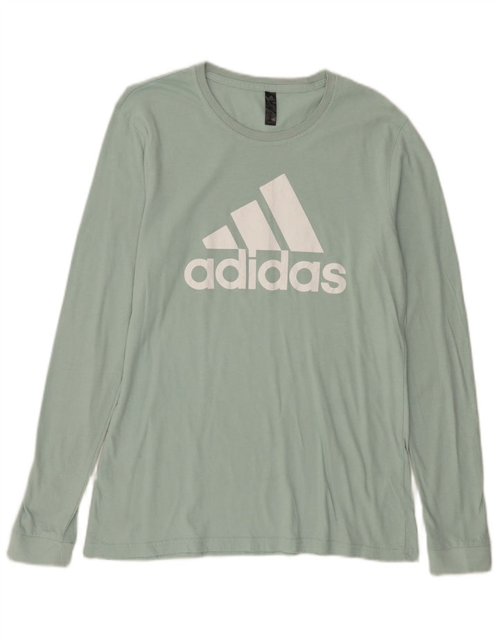 Top grafic ADIDAS pentru femei cu mânecă lungă Marea Britanie 12/14 verde mediu
