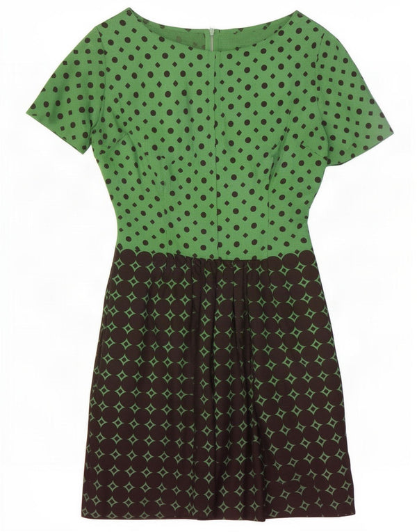 Rochie vintage pentru femei IT 44 Medium Green Colorblock