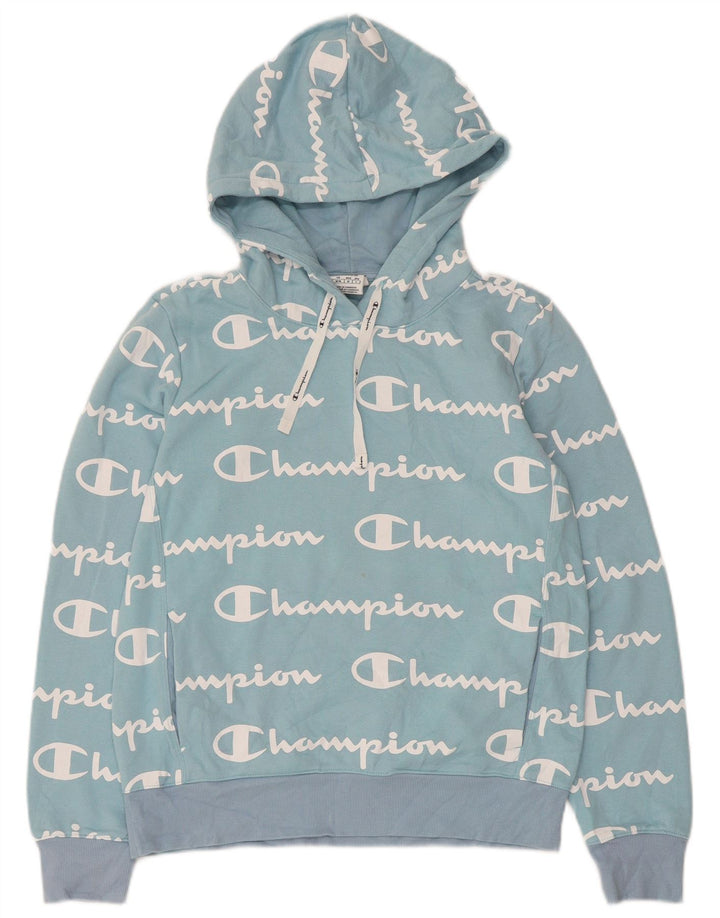 Pulover cu glugă cu grafic pentru femei CHAMPION UK 12 Medium Blue