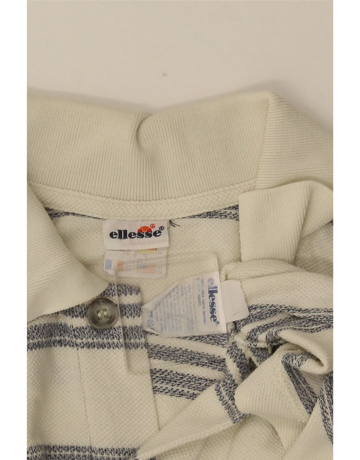 Tricou polo pentru bărbați Ellesse UK 38, bumbac cu dungi albe medii