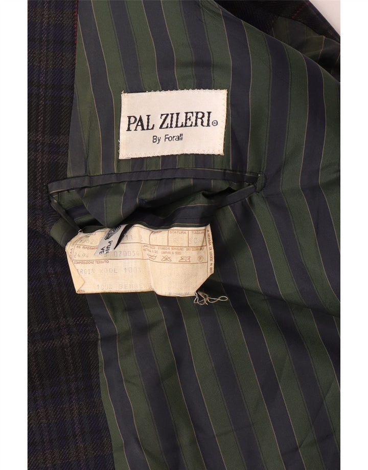 Blazer pentru bărbați Pal Zileri, cu două piepturi, IT 50, mare, albastru marine, carouri
