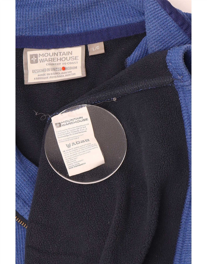 Hanorac pentru bărbați Mountain Warehouse, cu fermoar, cu gât, din poliester mare, albastru