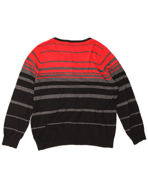 Pulover cardigan pentru femei Marks & Spencer UK 16, viscoză mare cu dungi roșii