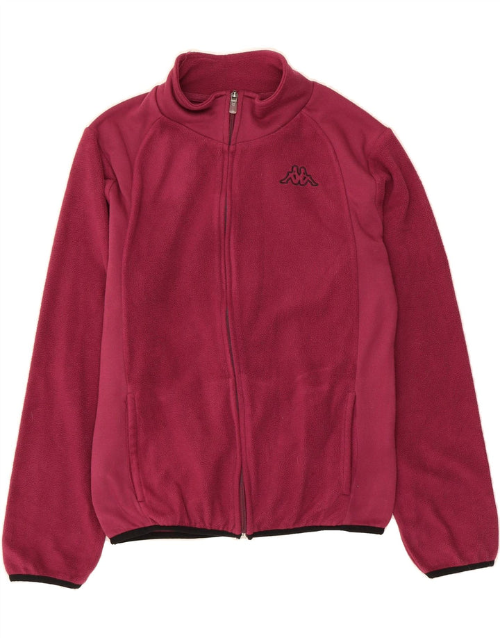 KAPPA Womens Fleece Jacket UK 14 Large Burgundy Polyester Vintage Kappa and Second-Hand Kappa from Messina Hembry 