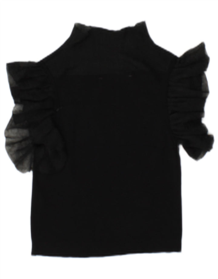 Bluză pentru femei See Through Zara UK 10 Small Black Viscose
