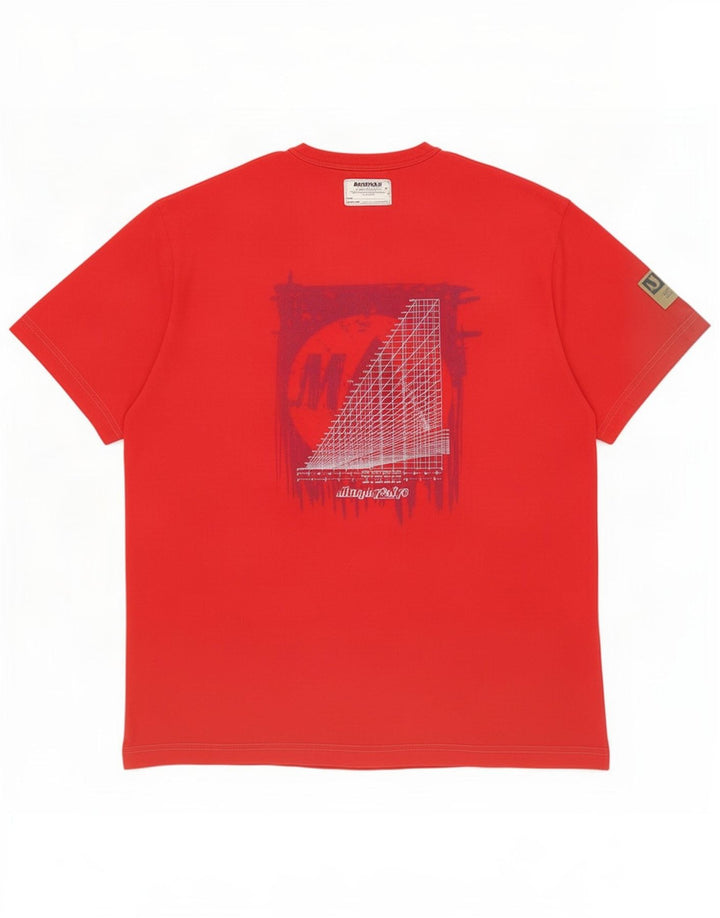 Murphy & Nye Tricou grafic pentru bărbați Top mare bumbac roșu