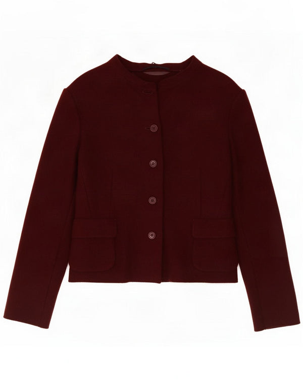 Aspesi Jachetă Blazer pentru femei cu 4 nasturi IT 40 Mic Lână Burgundy
