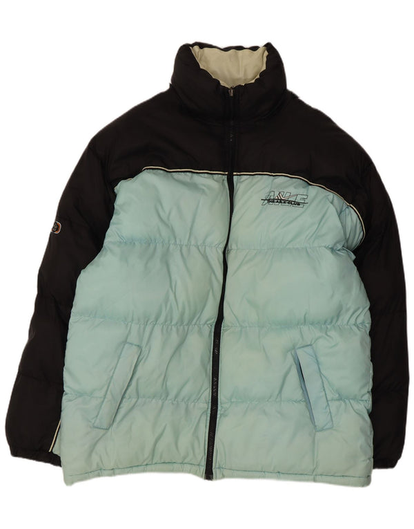 Jachetă căptușită vintage pentru bărbați UK 46 3XL Negru Colorblock