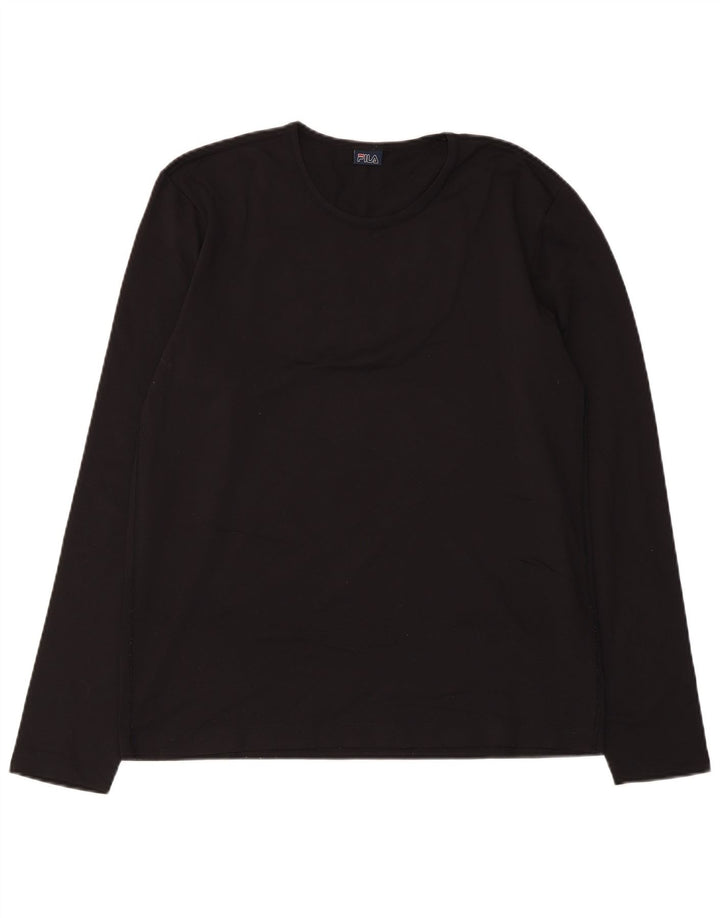 Top bărbați FILA cu mânecă lungă, mediu negru