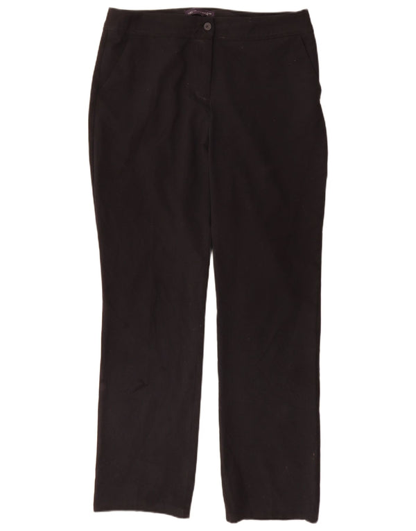 Marks & Spencer Womens Straight Suit Trousers UK 12 Medium W32 L31 Black