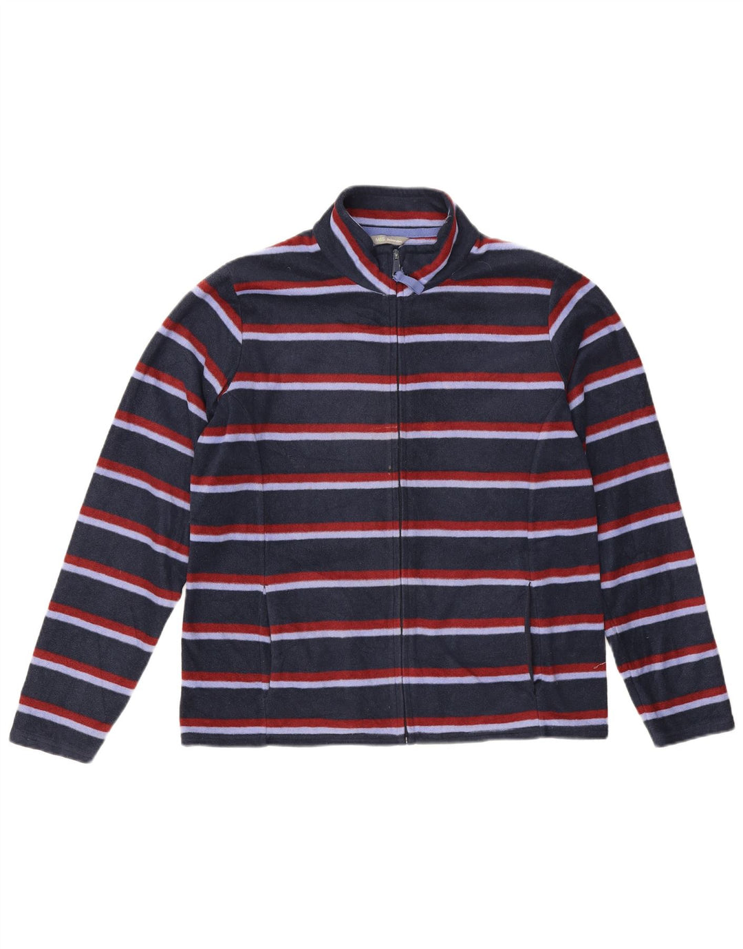 Jachetă fleece pentru femei Marks & Spencer UK 16 mare, bleumarin, cu dungi