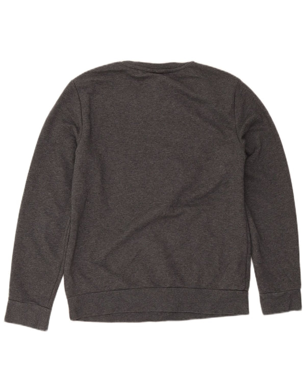 Pulover de hanorac grafic Adidas pentru femei UK 12/14 bumbac gri mediu