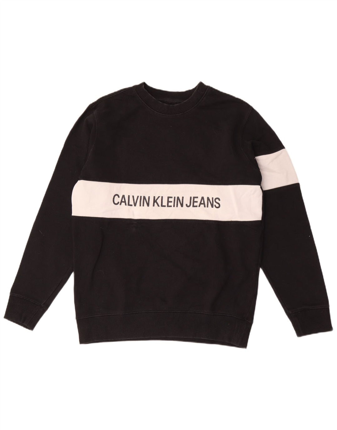 Hanorac grafic pentru bărbați Calvin Klein Jeans Pulover mediu negru Colorblock