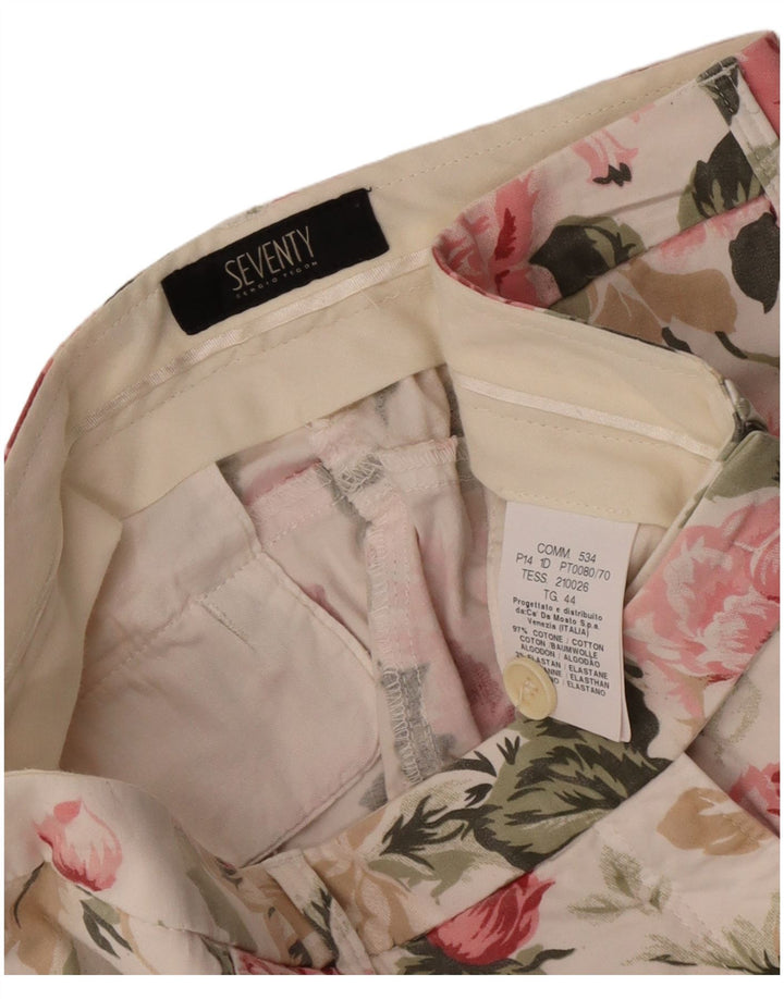 Seventy Pantaloni tăiați pentru damă IT 44 Medium L30 L26 Multicolor Floral