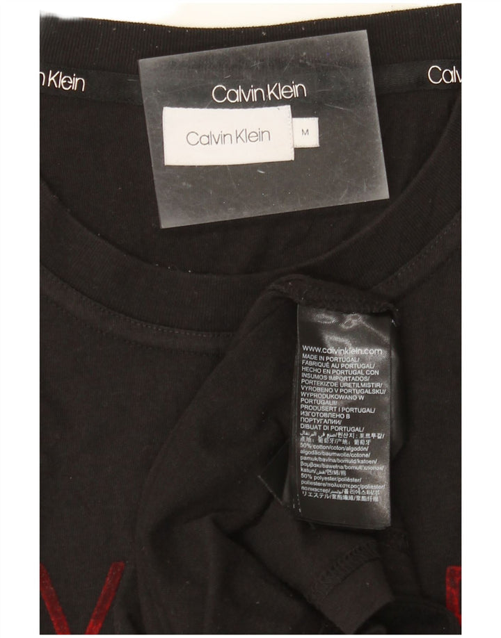 Tricou grafic pentru bărbați CALVIN KLEIN Top mediu din bumbac negru