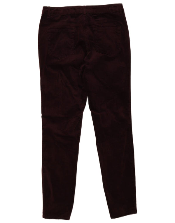 Pantaloni casual skinny M&Co pentru femei UK 12 Medium W28 L29 Burgundy Bumbac