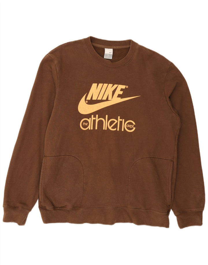 Hanorac grafic Nike pentru bărbați, UK 39/41, bumbac maro mediu
