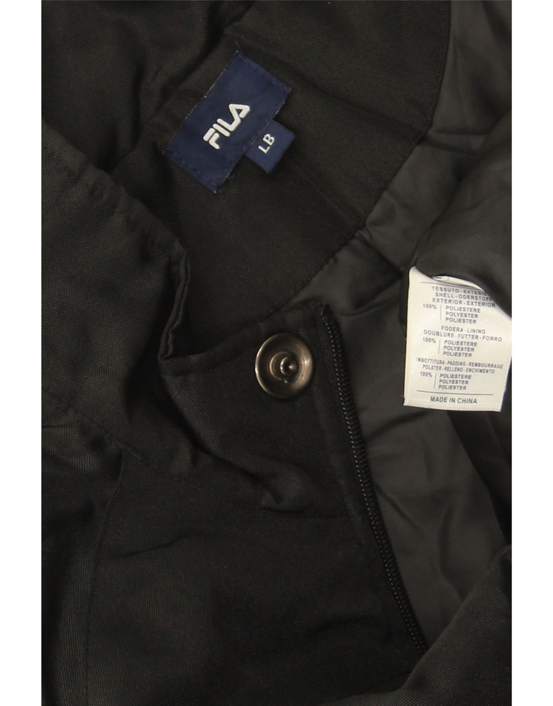 Jachetă Windbreaker Băieți Fila 13-14 Ani Mare Poliester Negru