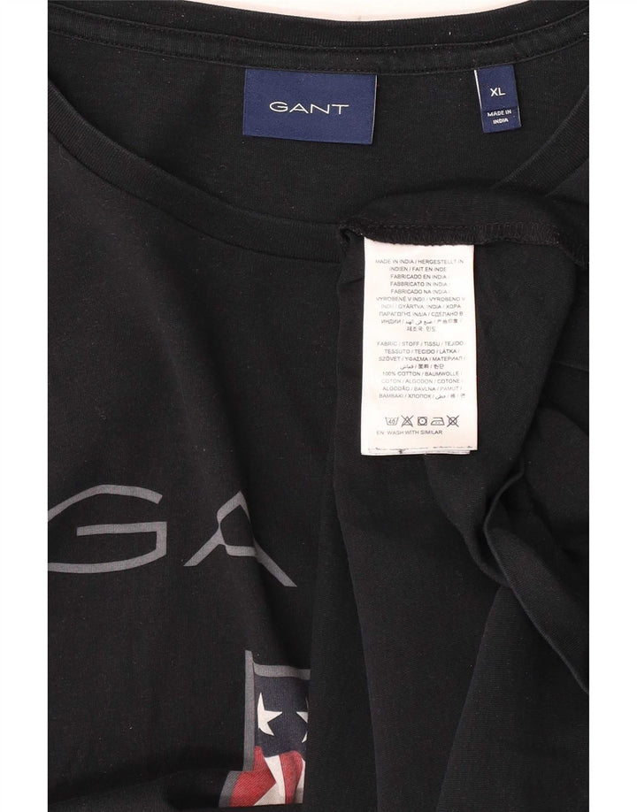 Tricou grafic Gant pentru bărbați Top XL bumbac negru