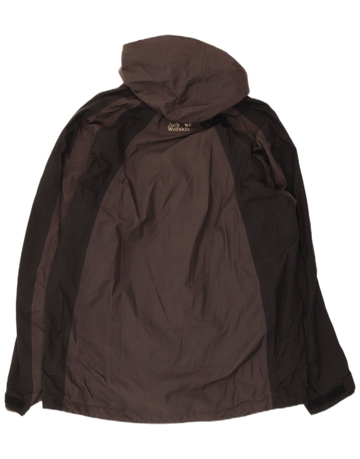 Jack Wolfskin Jachetă de ploaie cu glugă pentru bărbați UK 36/38 Medium Gri Colorblock