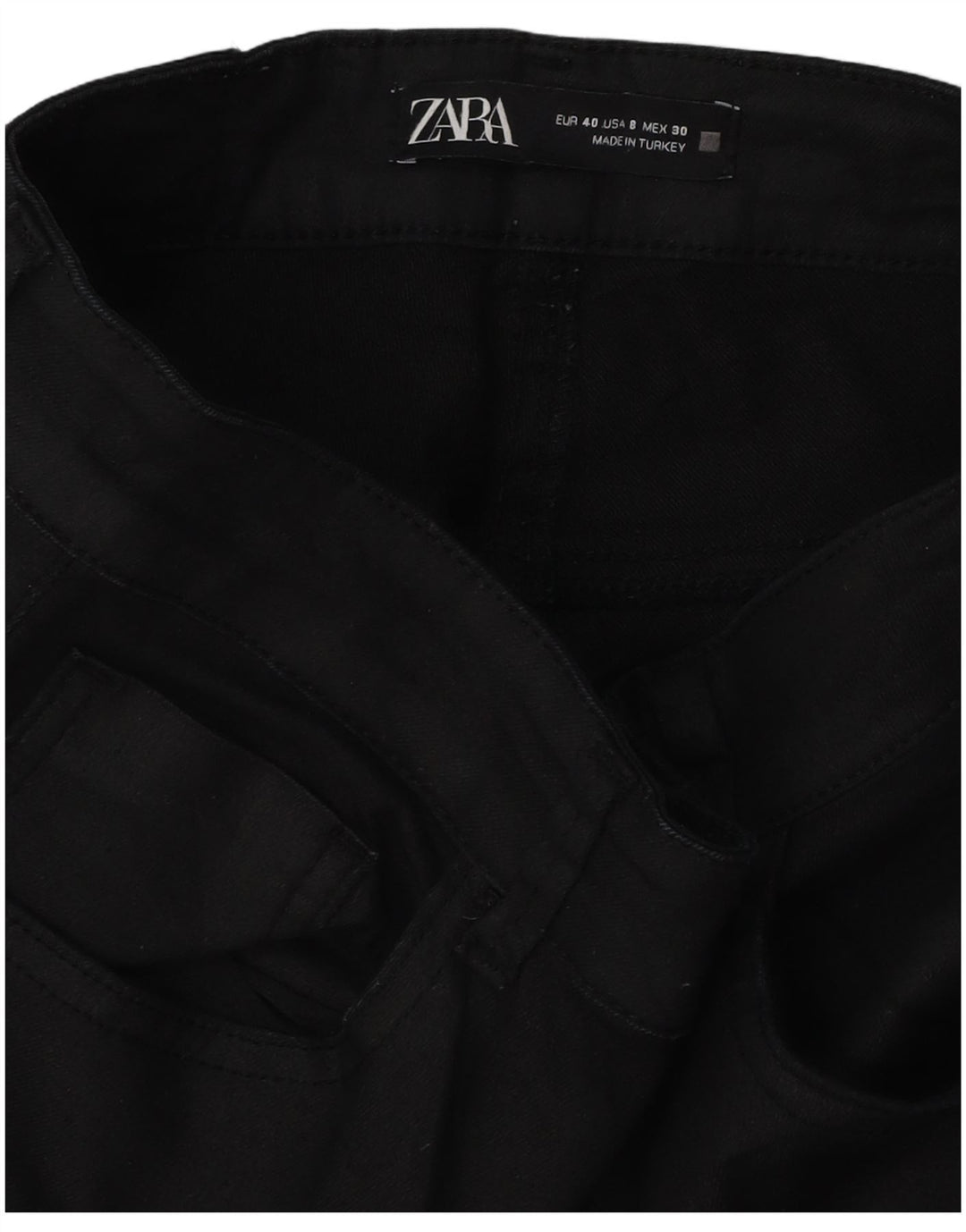 Pantaloni casual slim pentru femei Zara EU 40 Medium W30 L26 Negru