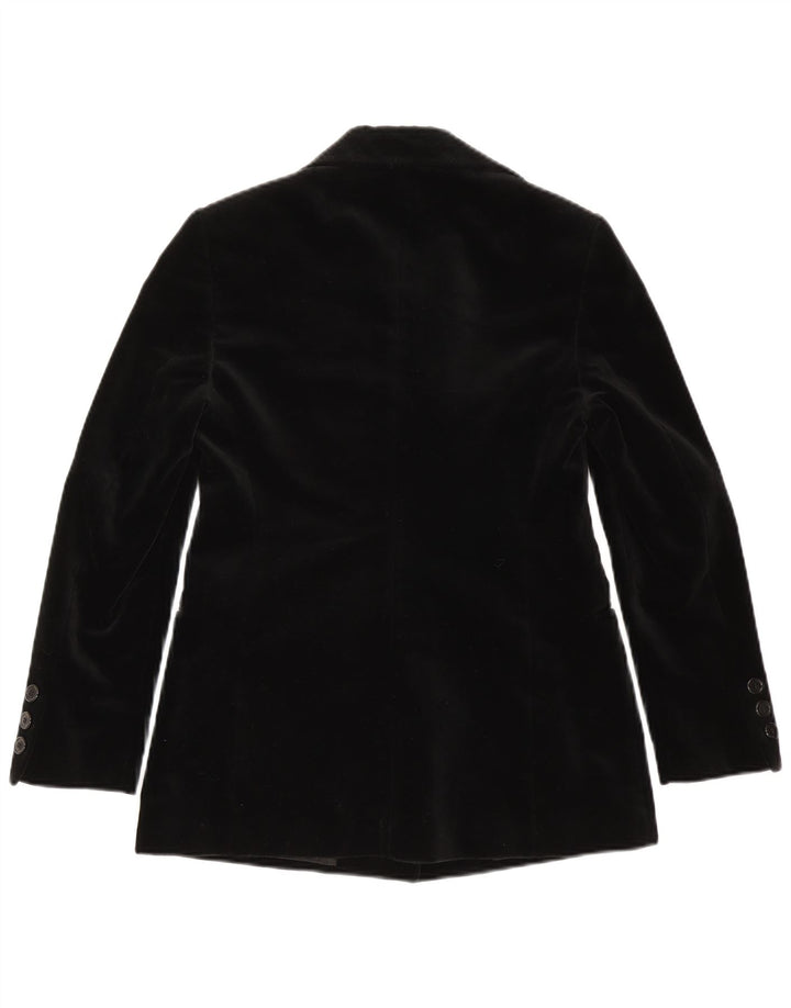 Adele Fado Jachetă pentru femei din catifea cu 3 nasturi, UK 12 Medium Black