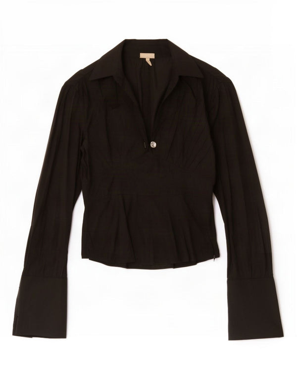 Bluză cu mânecă lungă pentru femei Karen Millen Top UK 10 Poliester negru mic