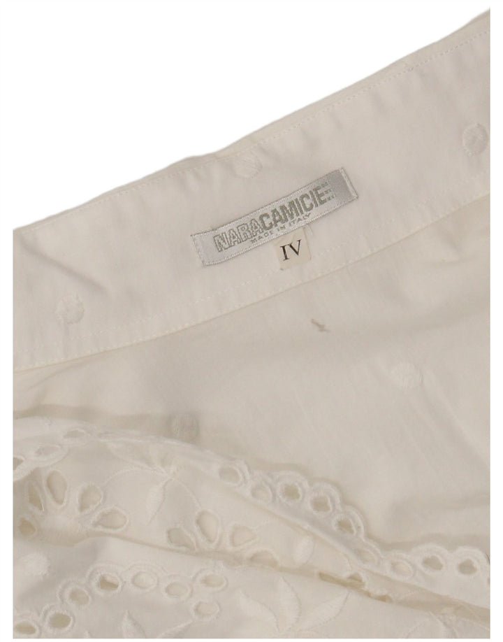 Bluză cămașă Wrap fără mâneci Naracamicie UK 12 Medium White