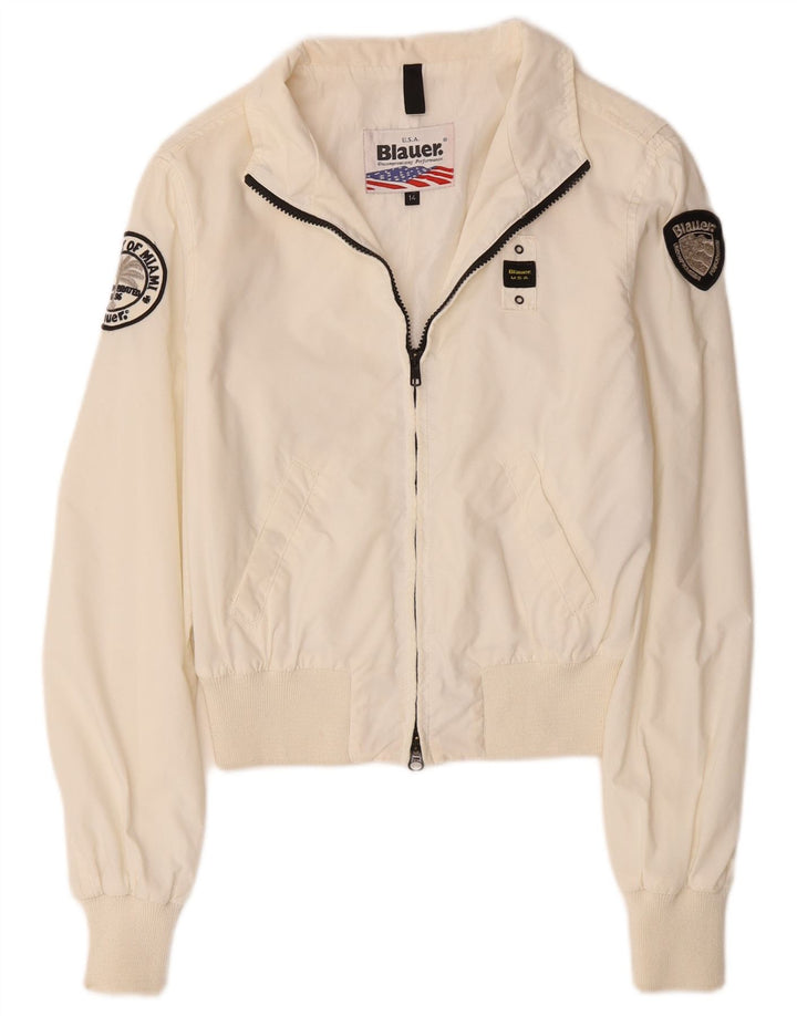 Jachetă Bomber Blauer Băieți 13-14 Ani Poliamidă Albă