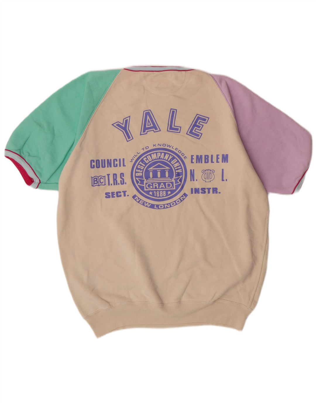 Hanorac cu mânecă scurtă cu grafică Best Company pentru bărbați. Pulover mare, bej, bumbac