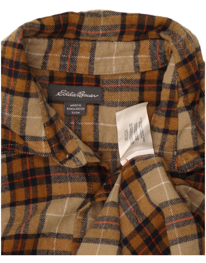 Cămașă de flanel pentru bărbați EDDIE BAUER, bumbac cu carouri mici, bej