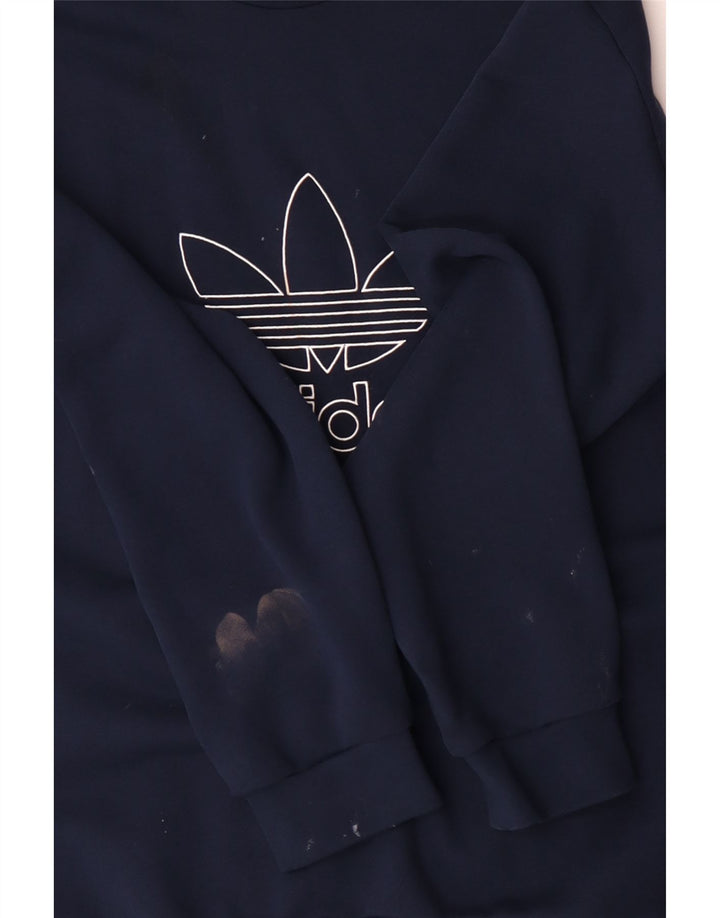 Hanorac grafic pentru bărbați ADIDAS Jumper XL Bumbac bleumarin