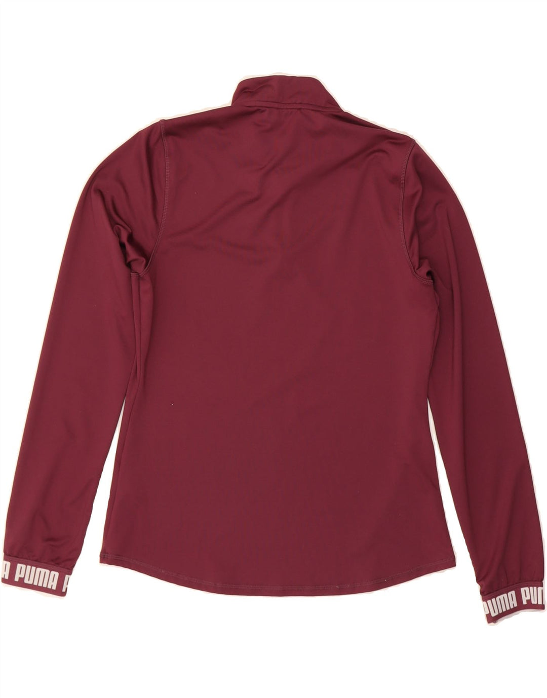 PUMA Womens Graphic Zip Neck Pullover Tracksuit Top UK 14 Medium Burgundy Vintage Puma and Second-Hand Puma from Messina Hembry 
