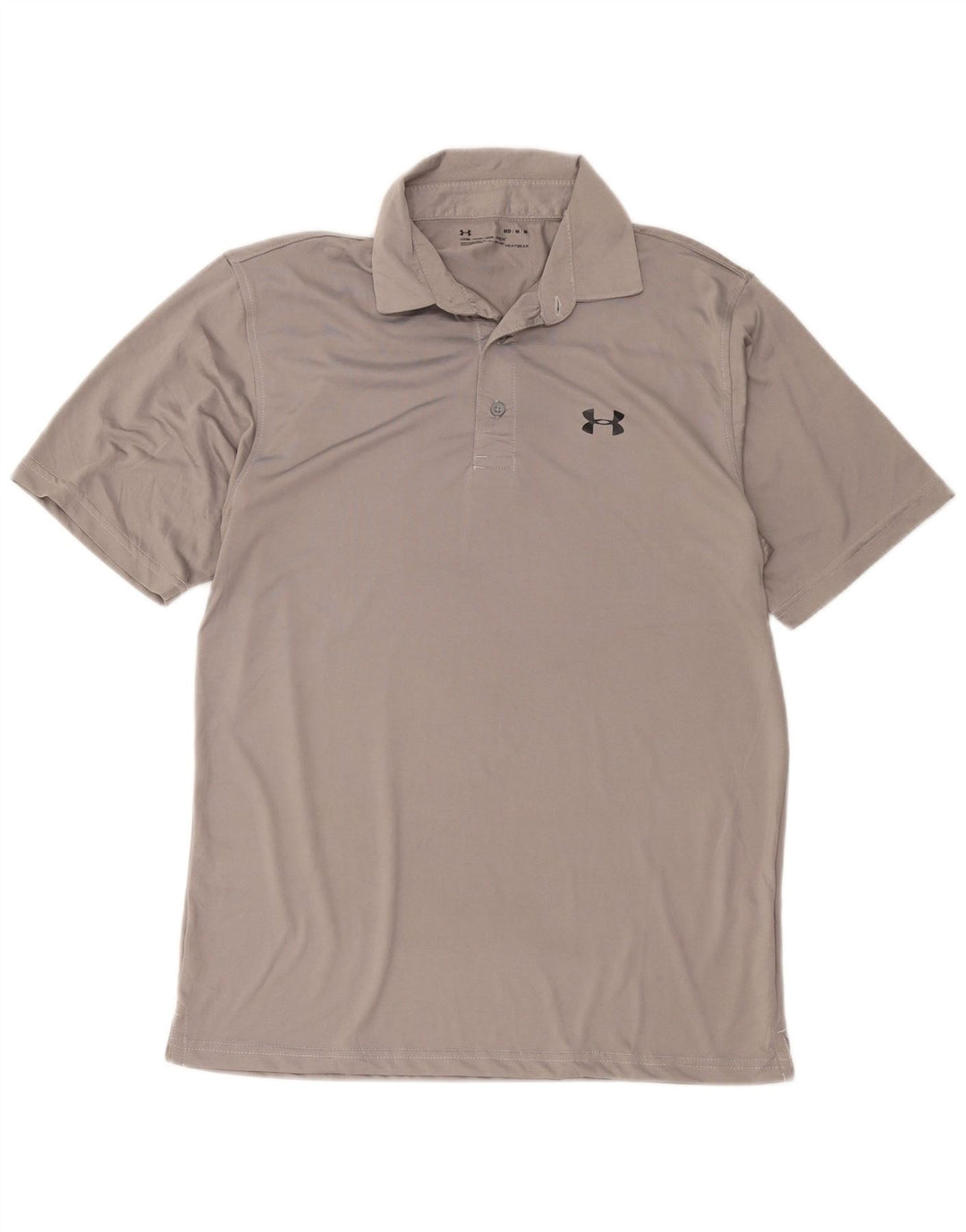 Tricou polo Under Armour Heat Gear pentru bărbați, poliester gri mediu