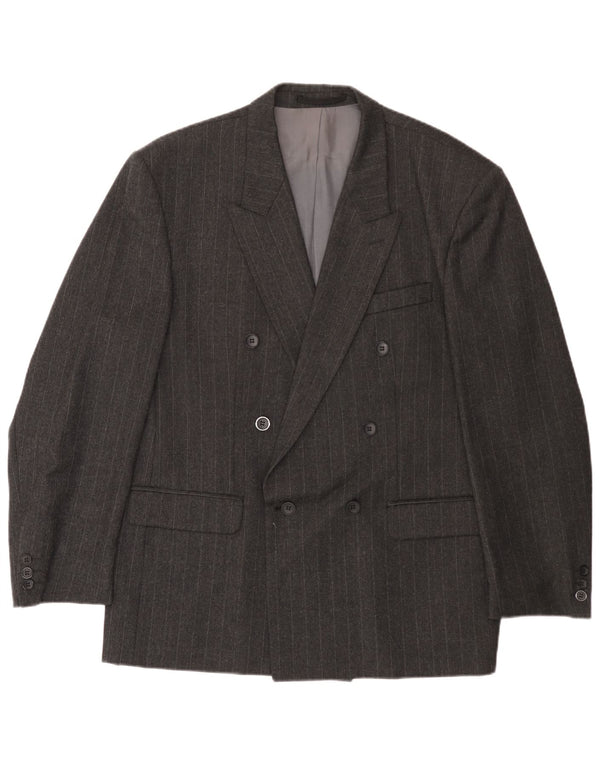 Jachetă vintage pentru bărbați cu două piepturi EU 54 2XL Lână cu dungi gri