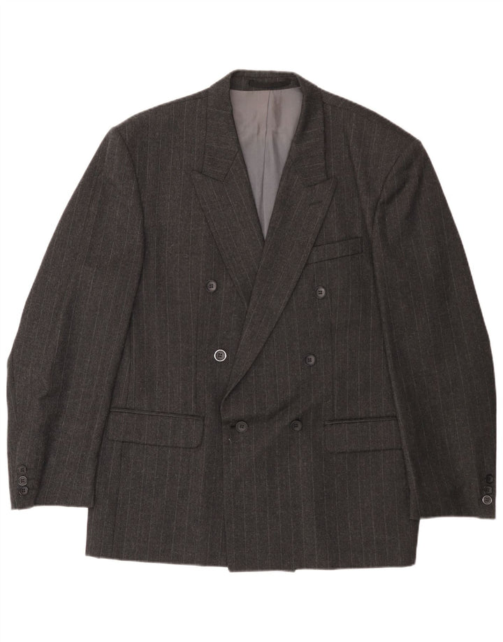Jachetă vintage pentru bărbați cu două piepturi EU 54 2XL Lână cu dungi gri