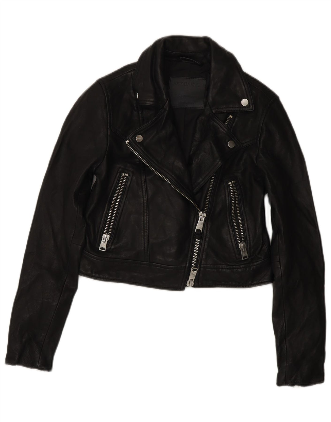 Jachetă motociclist din piele pentru femei All Saints UK 4 XS piele neagră