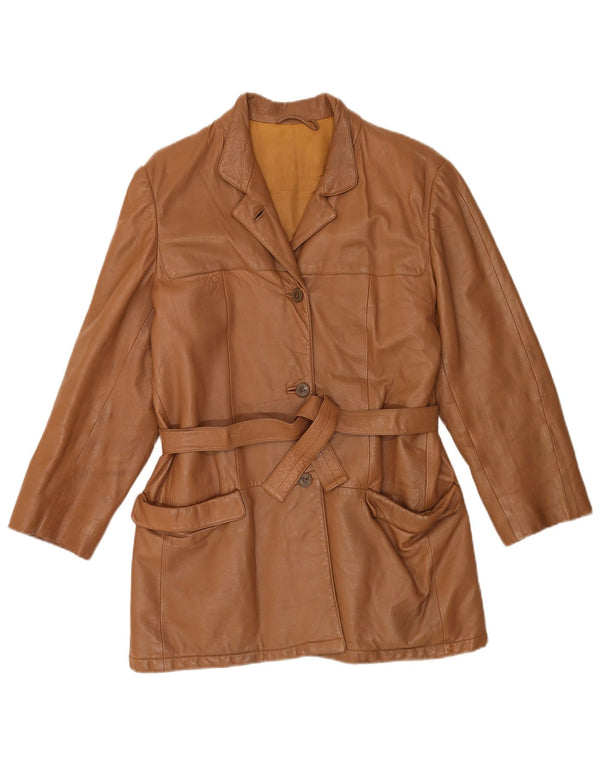 Geaca de piele vintage pentru femei IT 44 piele maro medie