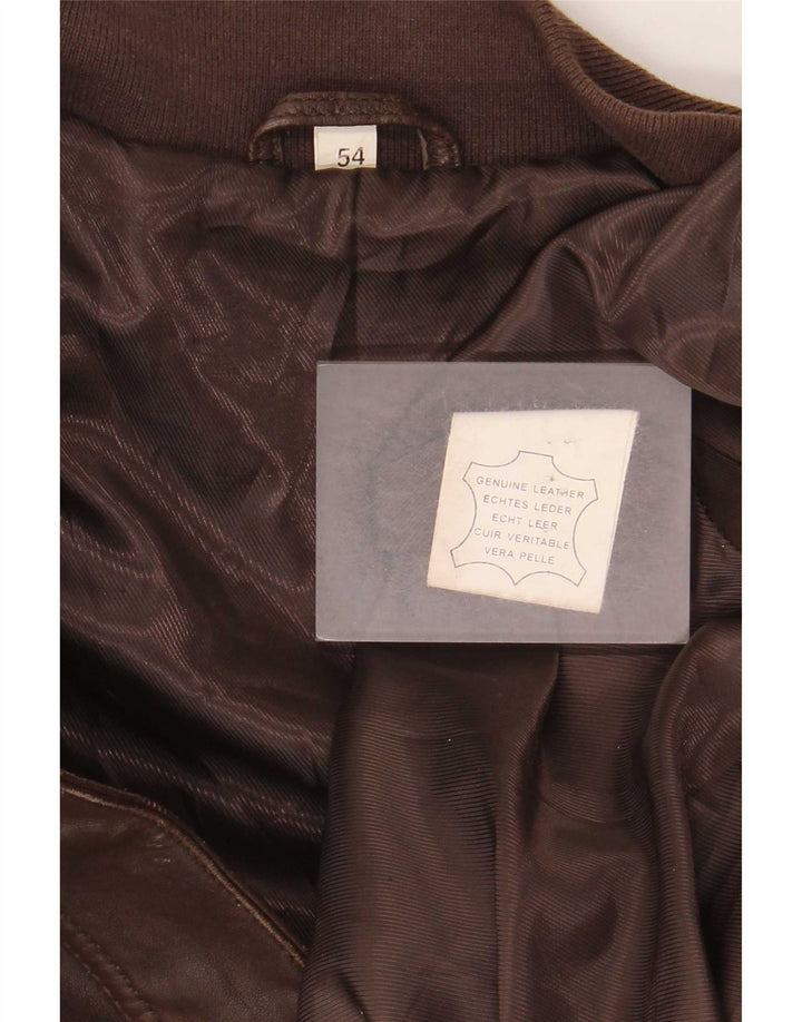 Jachetă de piele vintage pentru bărbați UK 40 mare maro