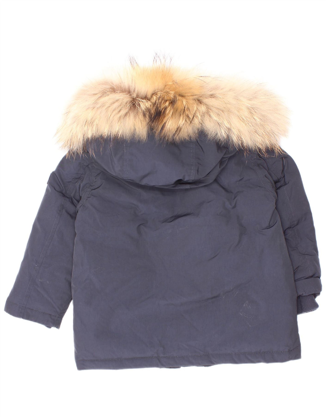 Jachetă căptușită cu glugă Woolrich pentru bebeluși 12-18 luni, poliester bleumarin