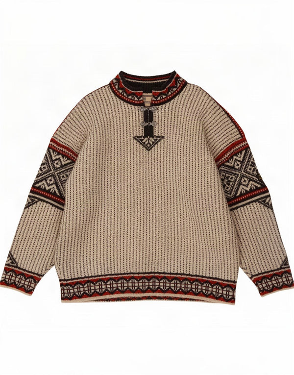 Pulover pentru bărbați Dale of Norway cu gât țestoasă, 2XL, bej, geometric