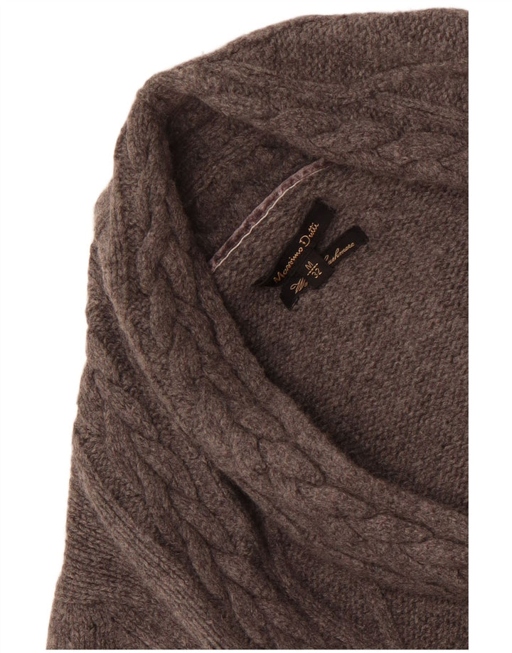 Pulover cardigan deschis pentru femei Massimo Dutti UK 14 Lână gri mediu