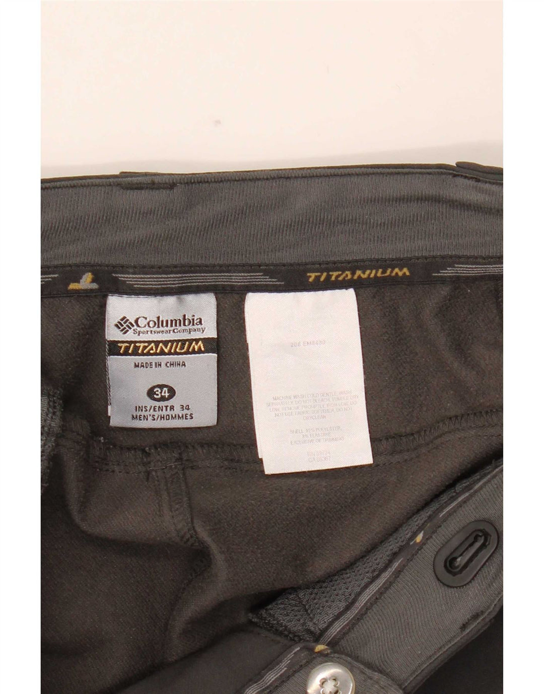 Pantaloni Columbia Titanium Straight Windbreaker pentru bărbați W34 L29 poliester gri