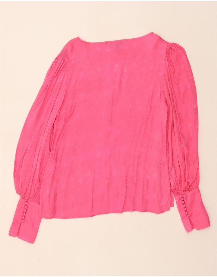 FEE G Womens Long Sleeve Blouse Top UK 12 Medium Pink Viscose Vintage Fee G and Second-Hand Fee G from Messina Hembry 