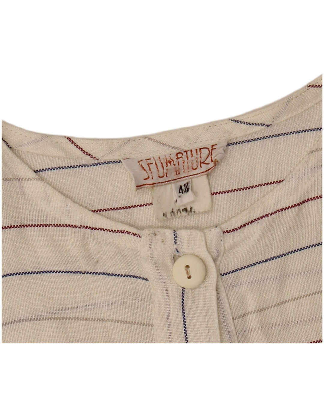 Rochie rochie fără mâneci pentru femei vintage IT 42 Medium Off White Striped