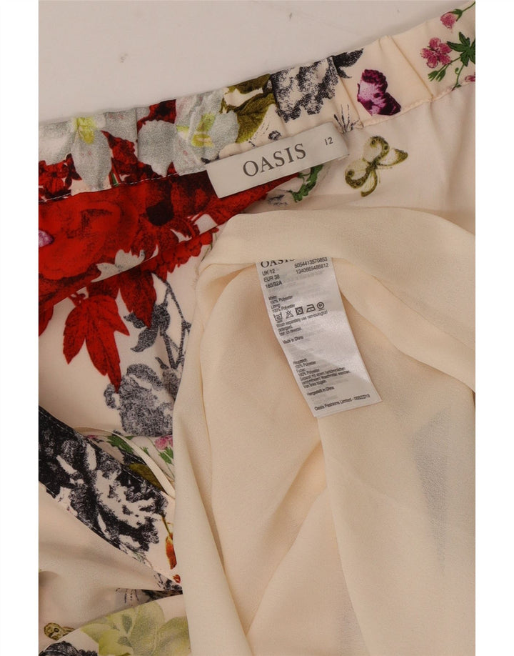 Rochie Oasis pentru femei, cu Halter, UK 12, Poliester Floral Alb Mediu
