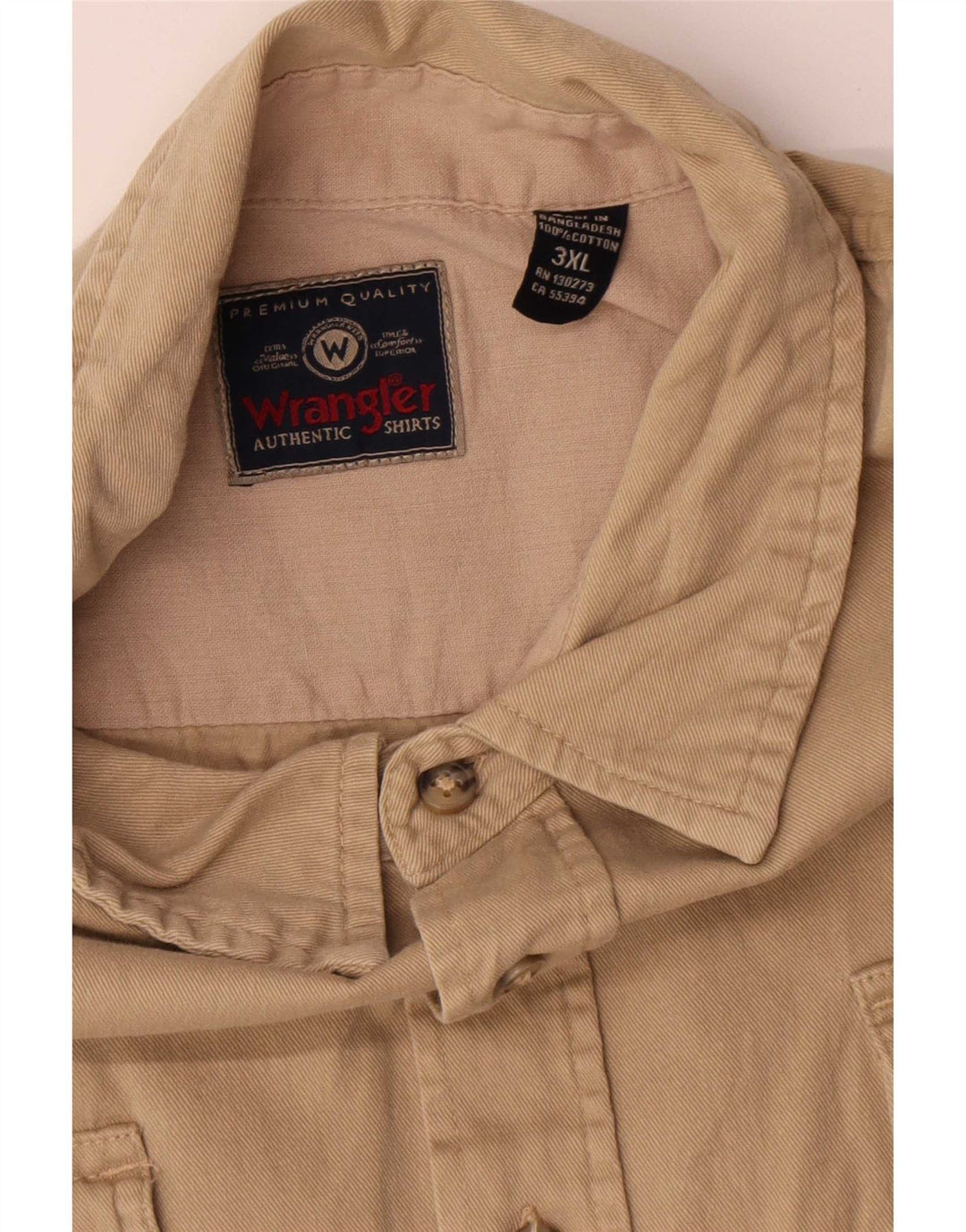 Cămașă pentru bărbați Wrangler 3XL, bumbac, bej