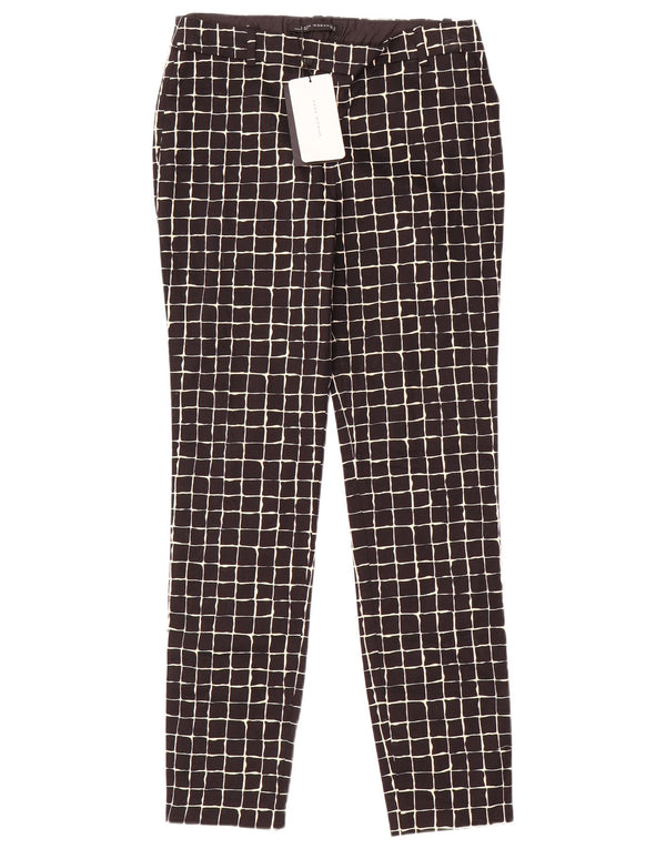 Pantaloni chino subțiri pentru femei Zara Mici L26 L29 Bumbac cu carouri negru