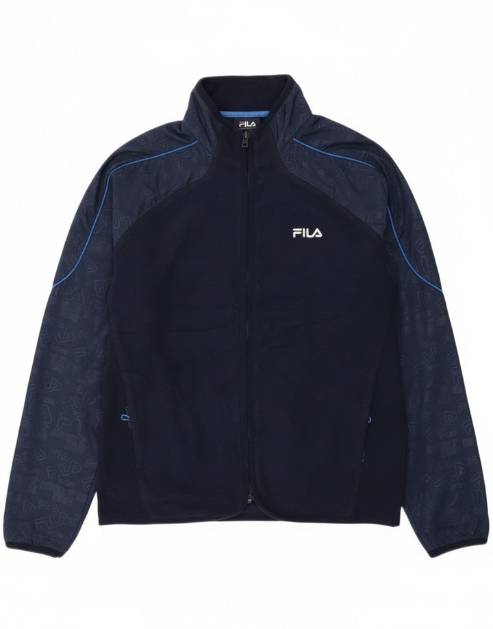 Jachetă pentru bărbați Fila Fleece UK 38 Medium, bleumarin, bumbac color bloc