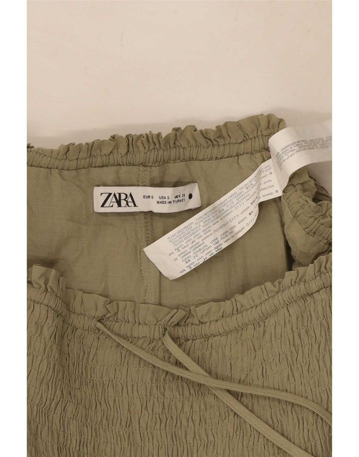 Fusta pentru femeie Zara UK 8 Small Khaki Bumbac